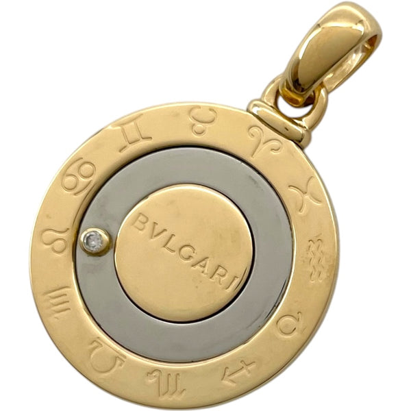 ブルガリ BVLGARI ホロスコープトップ イエローゴールド/ステンレススチール Au750/SS ダイヤモンド　 ジュエリー