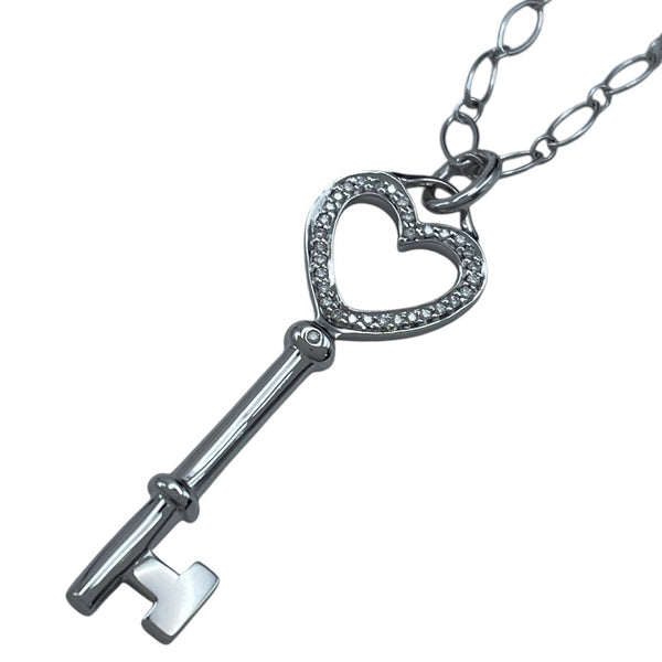 ティファニー TIFFANY＆CO ハートキーネックレス ホワイトゴールド 750