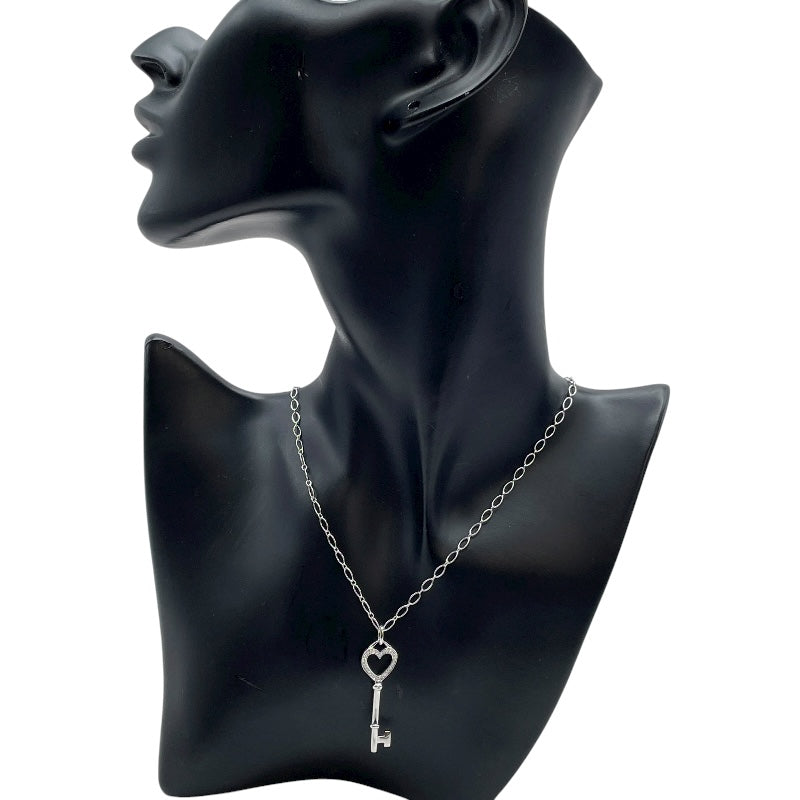 ティファニー TIFFANY＆CO ハートキーネックレス ホワイトゴールド 750