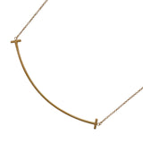 ティファニー TIFFANY＆CO Tスマイルネックレスラージ ピンクゴールド Au750 ジュエリー