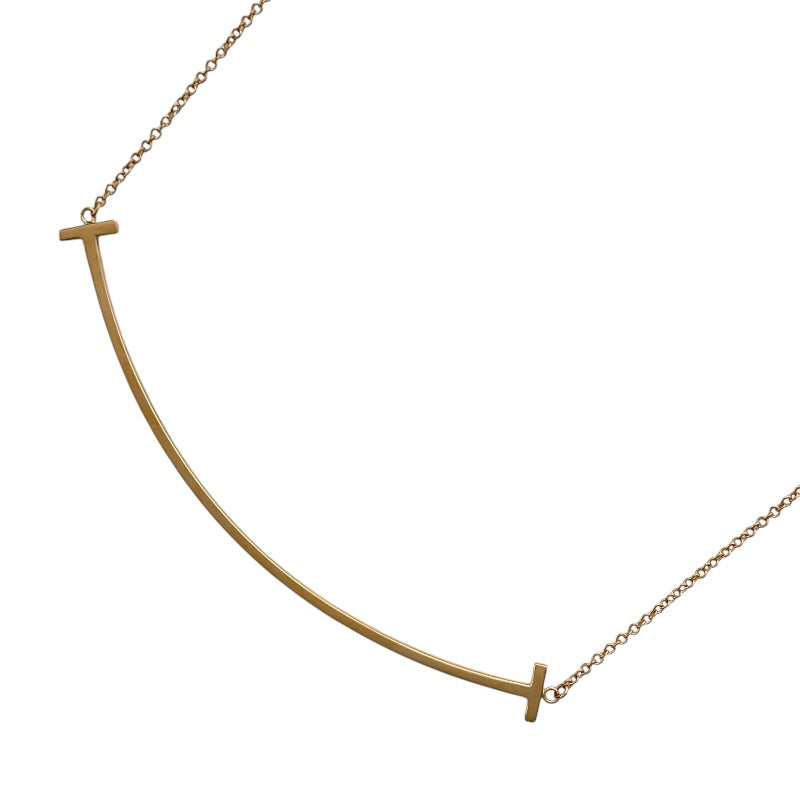 ティファニー TIFFANY＆CO Tスマイルネックレスラージ ピンクゴールド Au750 ジュエリー