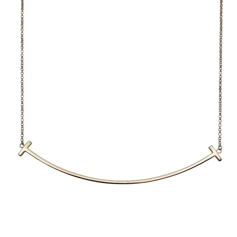 ティファニー TIFFANY＆CO Tスマイルネックレスラージ ピンクゴールド Au750 ジュエリー