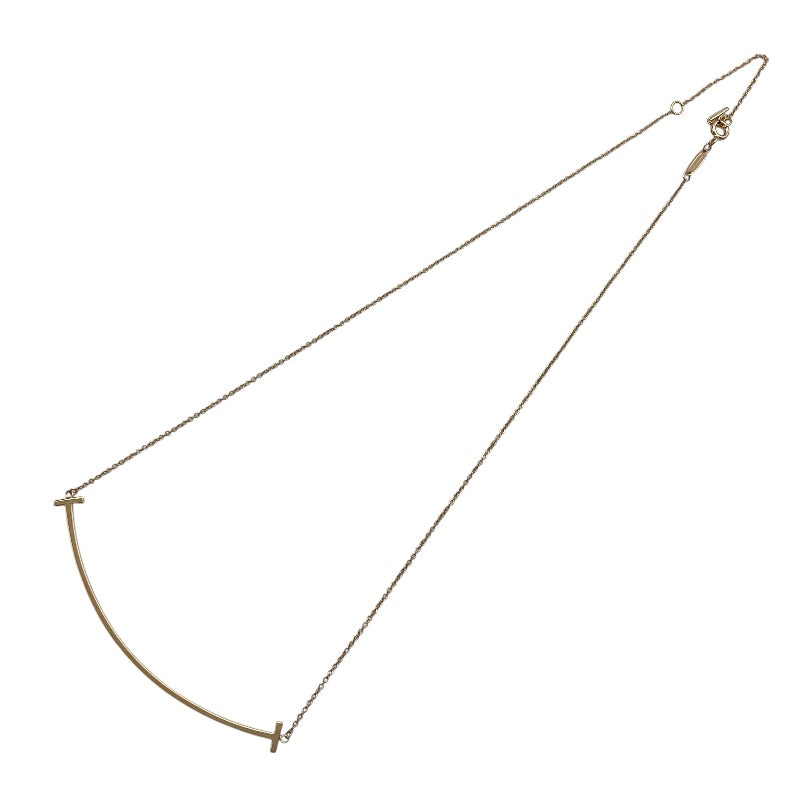 ティファニー TIFFANY＆CO Tスマイルネックレスラージ ピンクゴールド Au750 ジュエリー