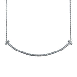 ティファニー TIFFANY＆CO Tスマイルダイヤネックレスエクストララージ ホワイトゴールド Au750 ジュエリー