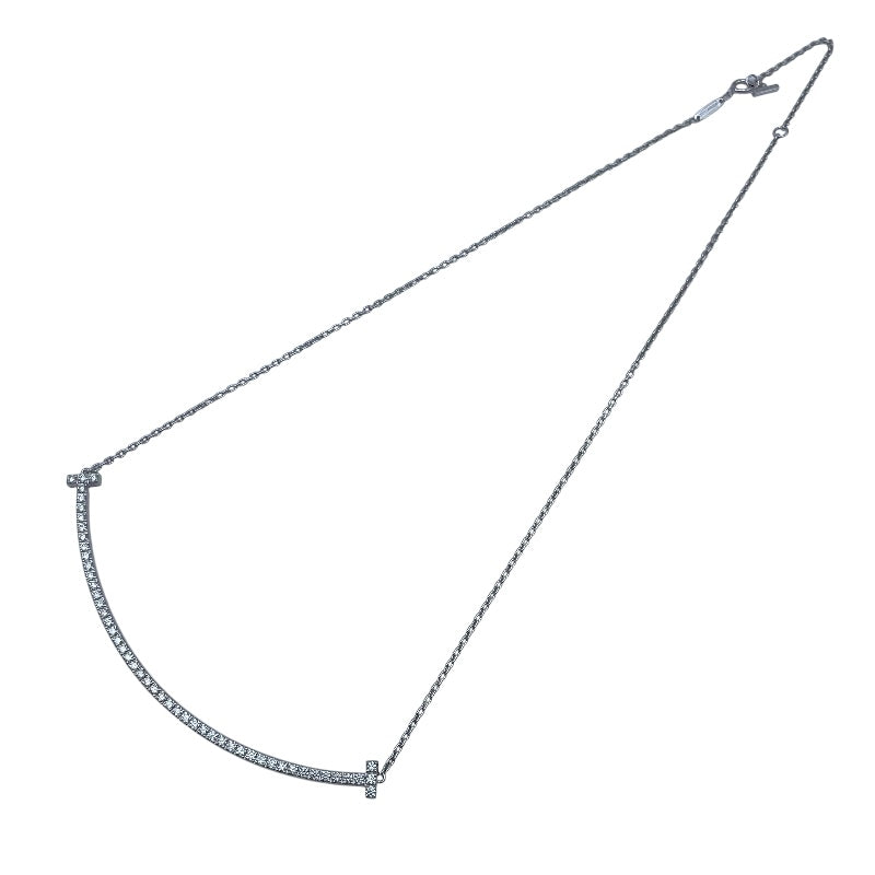 ティファニー TIFFANY＆CO Tスマイルダイヤネックレスエクストララージ ホワイトゴールド Au750 ジュエリー