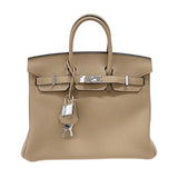エルメス HERMES バーキン25 K刻 トレンチ シルバー金具 トゴ レディース ハンドバッグ