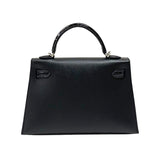 エルメス HERMES ミニケリー2 タッチ W刻 ブラック シルバー金具 マダム アリゲーター レディース ハンドバッグ ショルダーバッグ