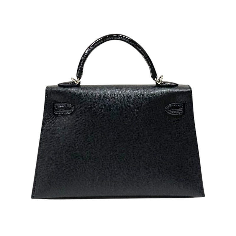 エルメス HERMES ミニケリー2 タッチ W刻 ブラック シルバー金具 マダム アリゲーター レディース ハンドバッグ ショルダーバッグ