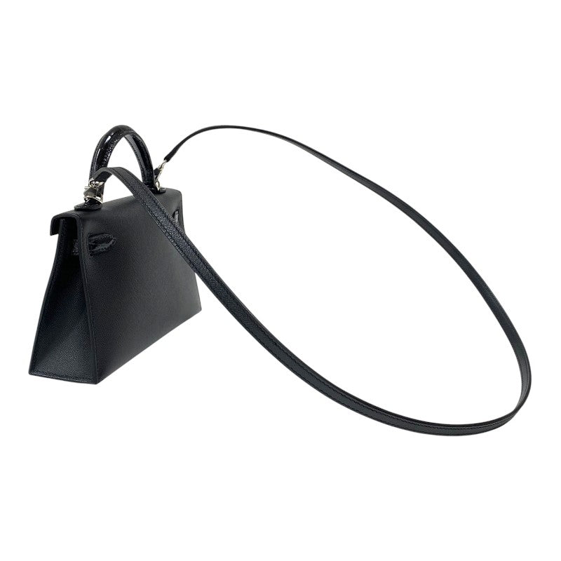 エルメス HERMES ミニケリー2 タッチ W刻 ブラック シルバー金具 マダム アリゲーター レディース ハンドバッグ ショルダーバッグ