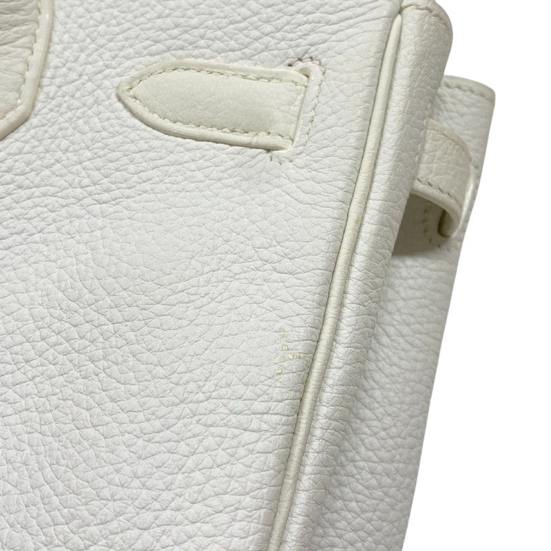 エルメス HERMES バーキン30 □L刻 ホワイト シルバー金具 トゴ レディース ハンドバッグ