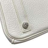 エルメス HERMES バーキン30 □L刻 ホワイト シルバー金具 トゴ レディース ハンドバッグ