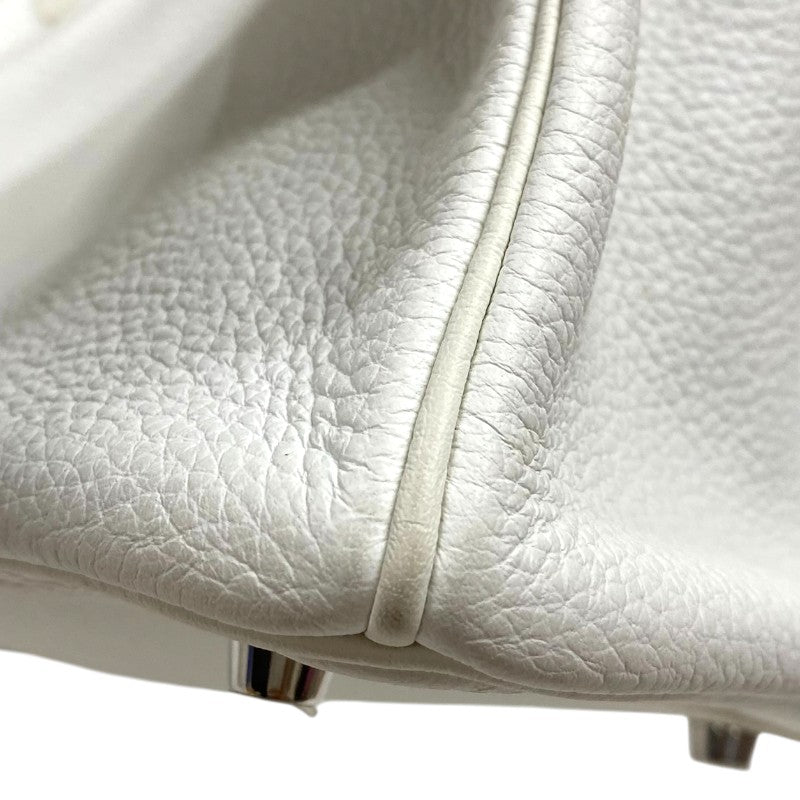 エルメス HERMES バーキン30 □L刻 ホワイト シルバー金具 トゴ レディース ハンドバッグ