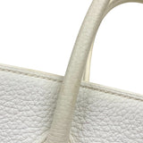 エルメス HERMES バーキン30 □L刻 ホワイト シルバー金具 トゴ レディース ハンドバッグ
