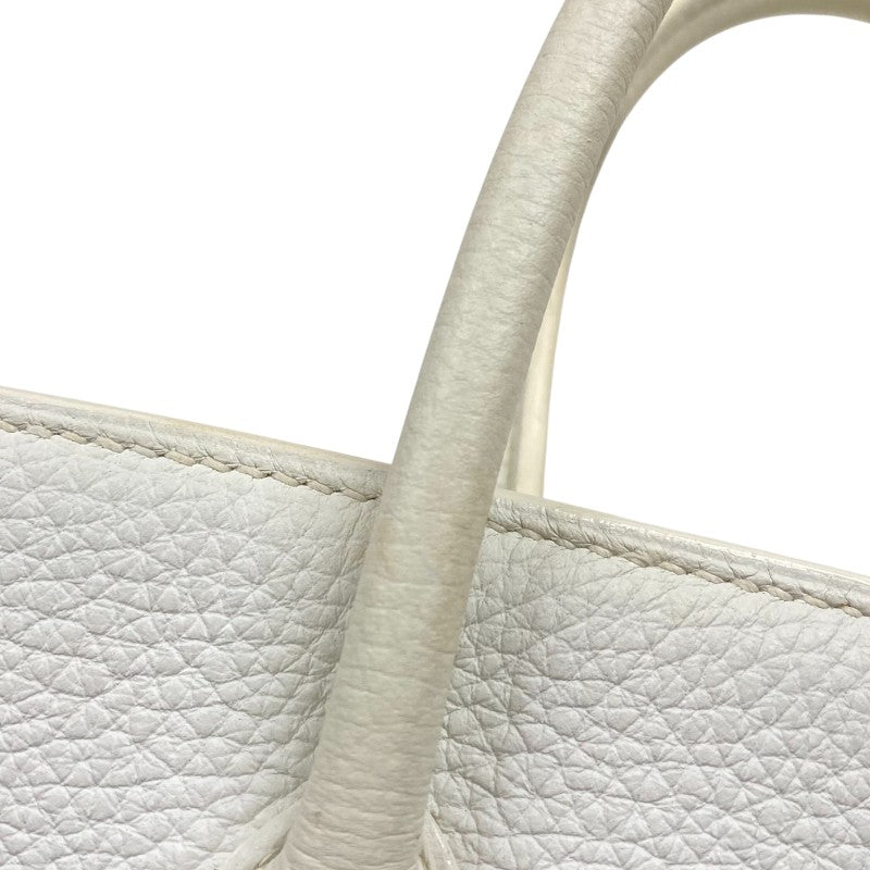 エルメス HERMES バーキン30 □L刻 ホワイト シルバー金具 トゴ レディース ハンドバッグ