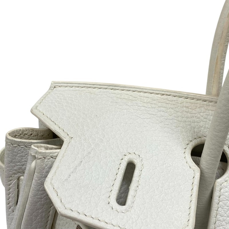 エルメス HERMES バーキン30 □L刻 ホワイト シルバー金具 トゴ レディース ハンドバッグ