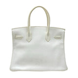 エルメス HERMES バーキン30 □L刻 ホワイト シルバー金具 トゴ レディース ハンドバッグ