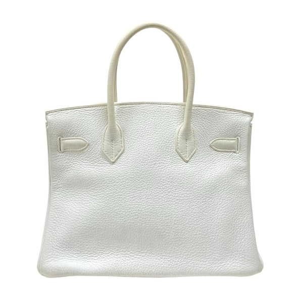 エルメス HERMES バーキン30 □L刻 ホワイト シルバー金具 トゴ レディース ハンドバッグ