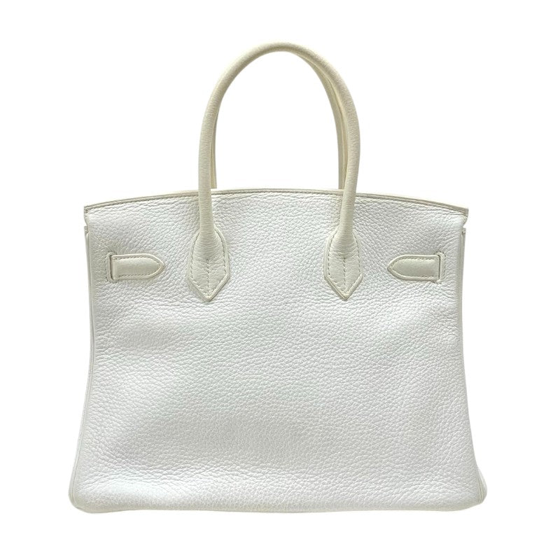 エルメス HERMES バーキン30 □L刻 ホワイト シルバー金具 トゴ レディース ハンドバッグ