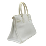 エルメス HERMES バーキン30 □L刻 ホワイト シルバー金具 トゴ レディース ハンドバッグ