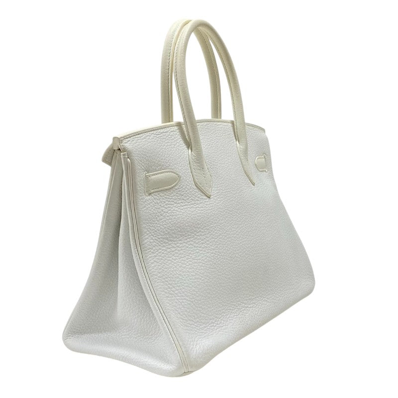 エルメス HERMES バーキン30 □L刻 ホワイト シルバー金具 トゴ レディース ハンドバッグ