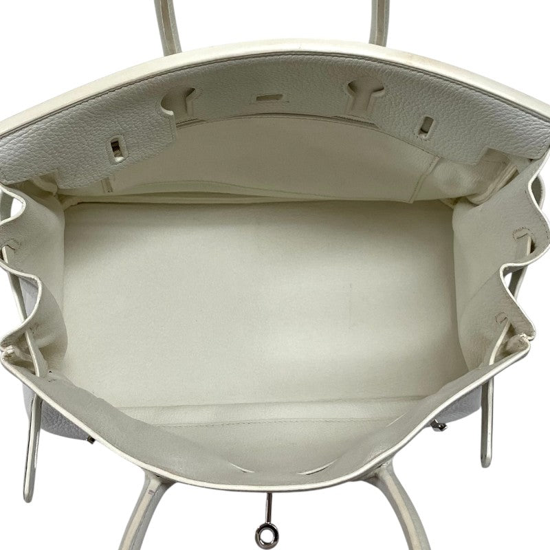 エルメス HERMES バーキン30 □L刻 ホワイト シルバー金具 トゴ レディース ハンドバッグ