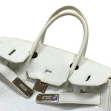 エルメス HERMES バーキン30 □L刻 ホワイト シルバー金具 トゴ レディース ハンドバッグ