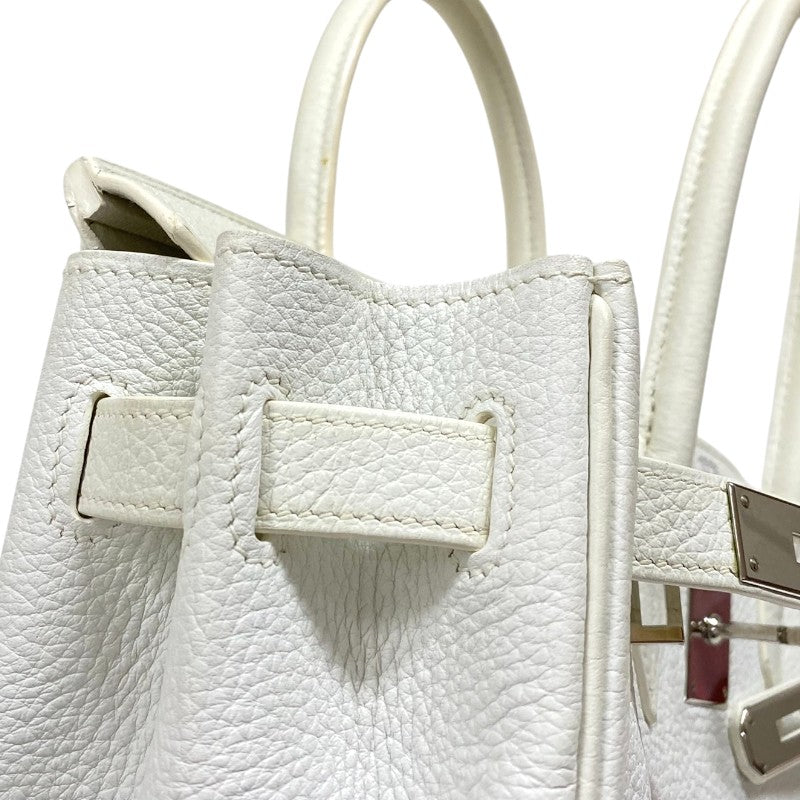 エルメス HERMES バーキン30 □L刻 ホワイト シルバー金具 トゴ レディース ハンドバッグ