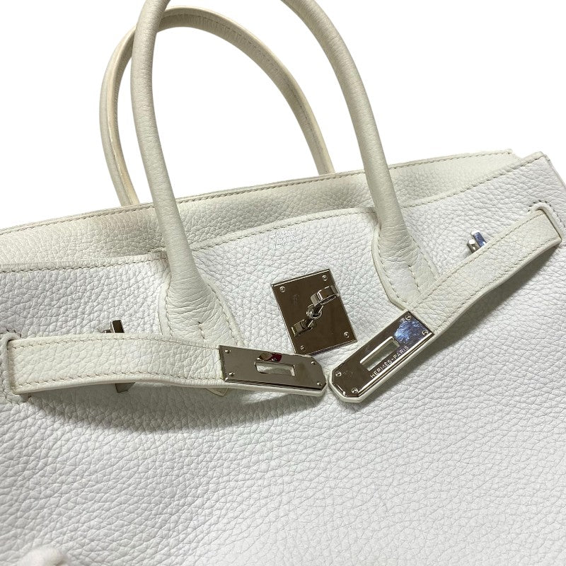 エルメス HERMES バーキン30 □L刻 ホワイト シルバー金具 トゴ レディース ハンドバッグ