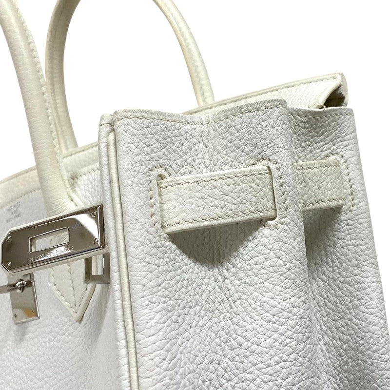 エルメス HERMES バーキン30 □L刻 ホワイト シルバー金具 トゴ レディース ハンドバッグ