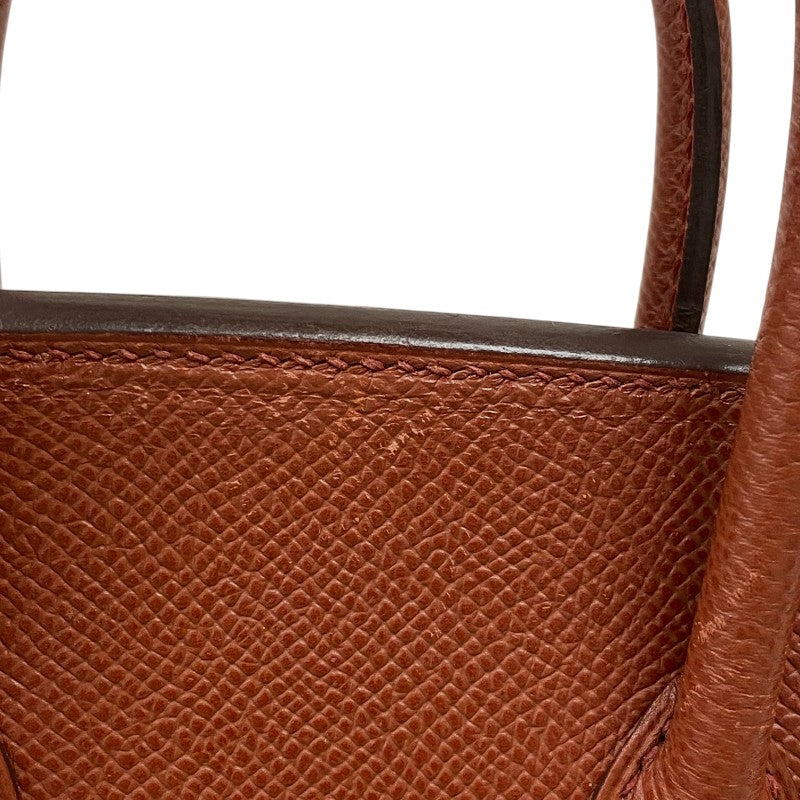 エルメス HERMES バーキン25 □M刻 シエンヌ シルバー金具 エプソン レディース ハンドバッグ