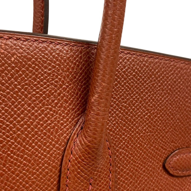 エルメス HERMES バーキン25 □M刻 シエンヌ シルバー金具 エプソン レディース ハンドバッグ