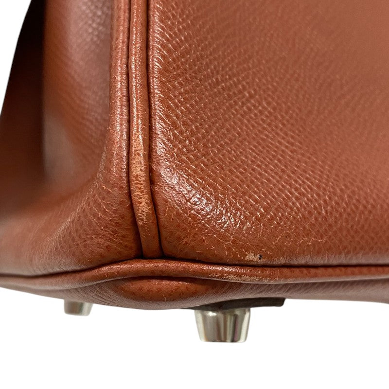 エルメス HERMES バーキン25 □M刻 シエンヌ シルバー金具 エプソン レディース ハンドバッグ