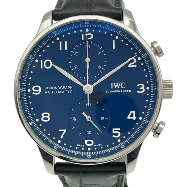 インターナショナルウォッチカンパニー IWC ポルトギーゼ クロノグラフ 150イヤーズ IW371601 ブルー SS メンズ 腕時計