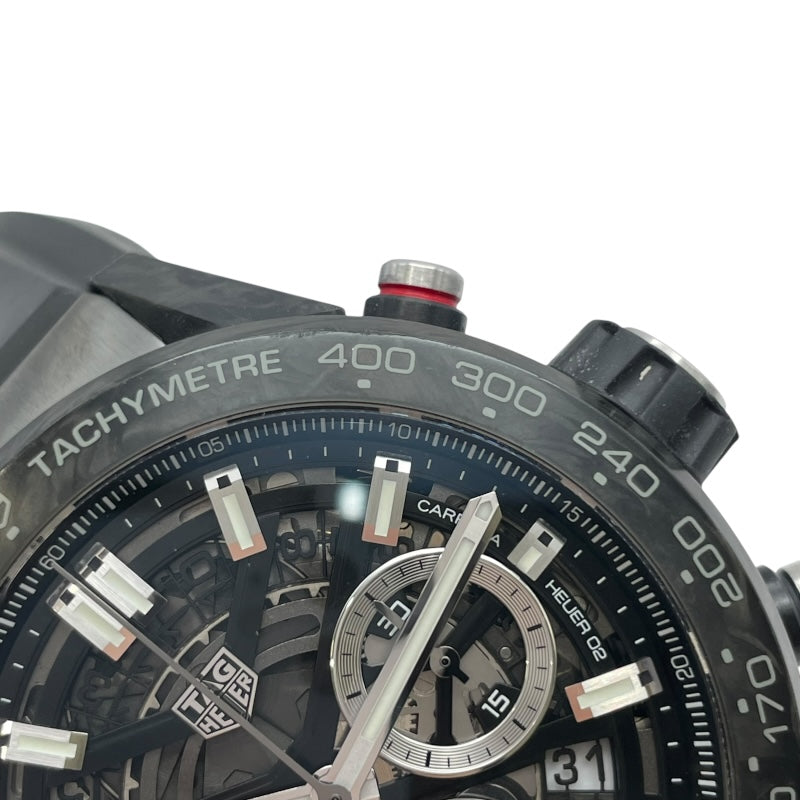 タグ・ホイヤー TAG HEUER カレラキャリバーホイヤー02　クロノグラフ CBG2A91.FT6173 ブラック カーボン メンズ 腕時計