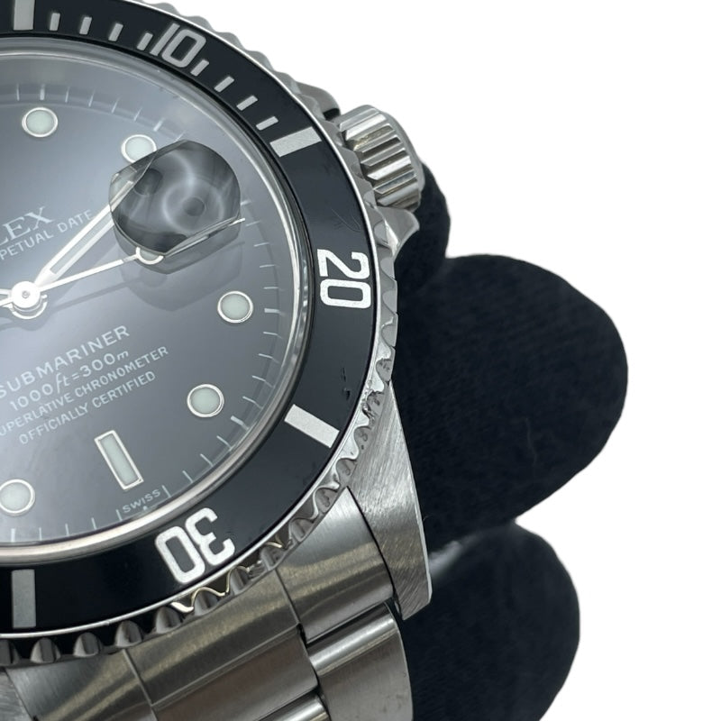ロレックス ROLEX サブマリーナ― デイト U番 16610 ブラック SS 自動巻き メンズ 腕時計