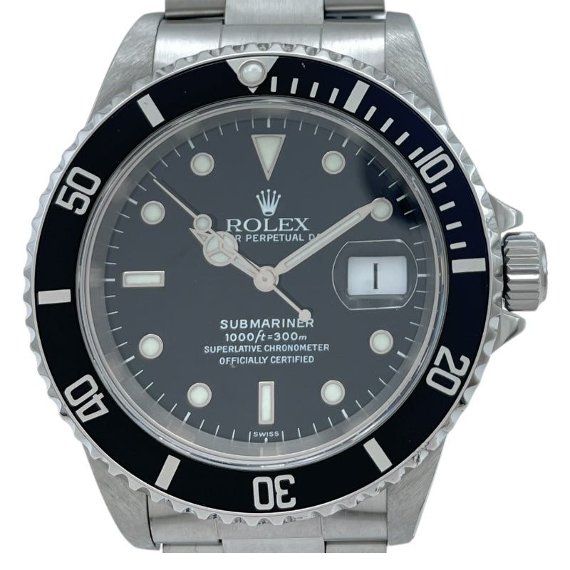 ロレックス ROLEX サブマリーナ― デイト U番 16610 ブラック SS 自動巻き メンズ 腕時計
