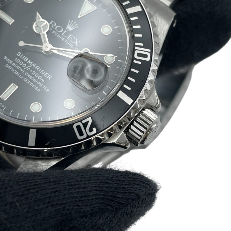 ロレックス ROLEX サブマリーナ― デイト U番 16610 ブラック SS 自動巻き メンズ 腕時計