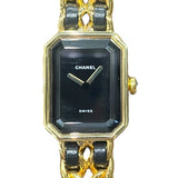 シャネル CHANEL プルミエール S H0001 ブラック GP レディース 腕時計