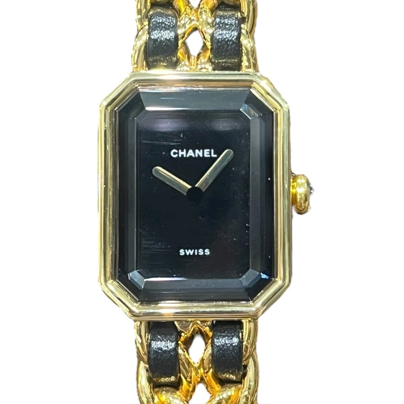 シャネル CHANEL プルミエール S H0001 ブラック GP レディース 腕時計