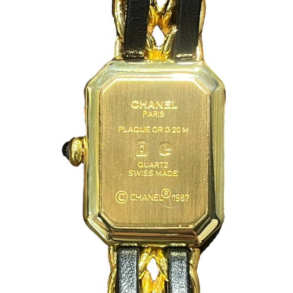 シャネル CHANEL プルミエール S H0001 ブラック GP レディース 腕時計
