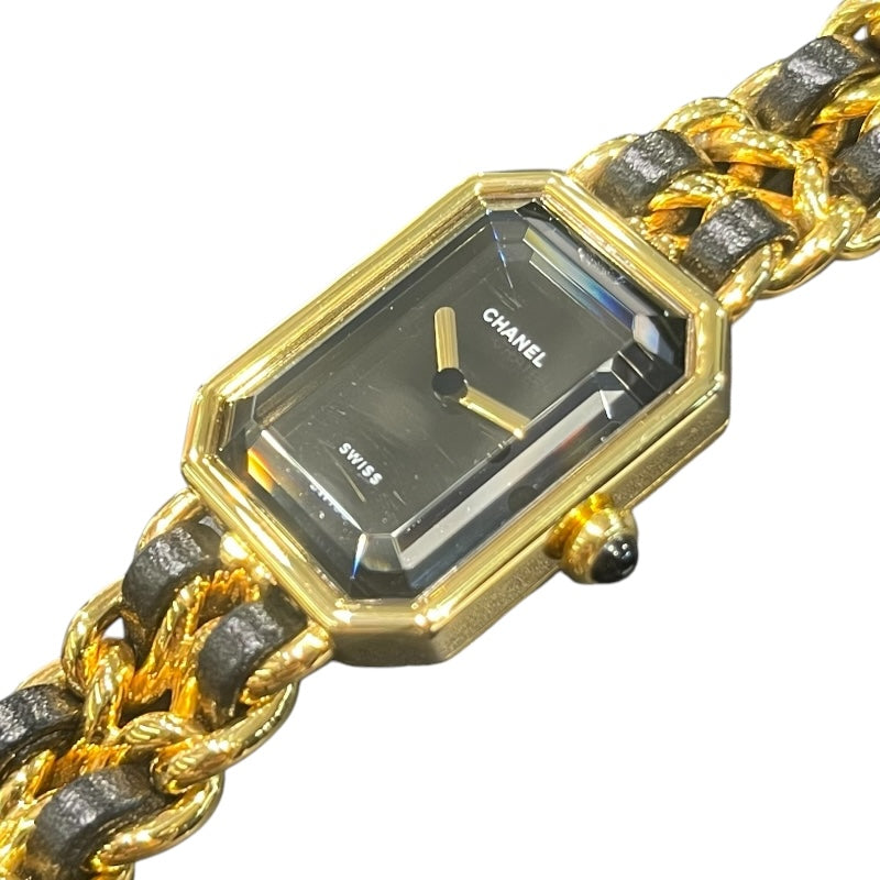 シャネル CHANEL プルミエール S H0001 ブラック GP レディース 腕時計