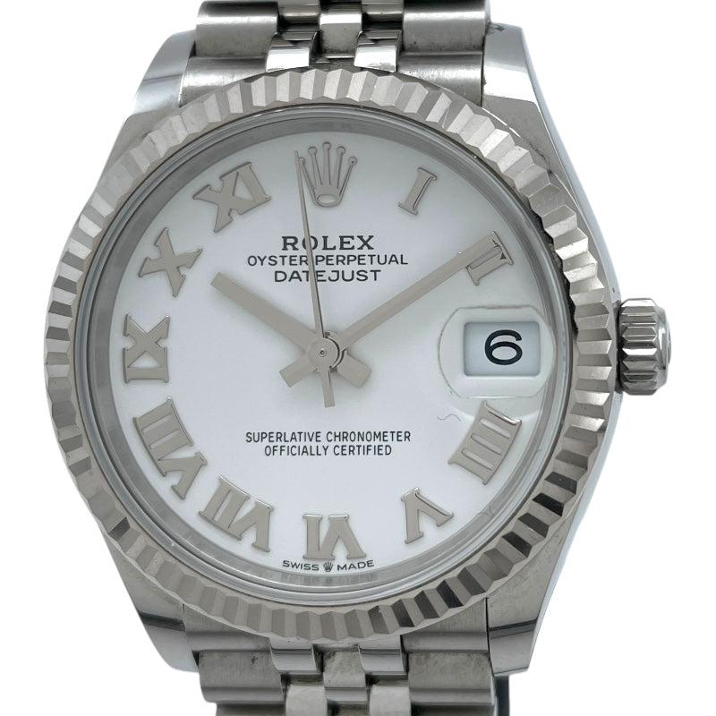 ロレックス ROLEX デイトジャスト31 278274 ホワイト SS×WG 自動巻き レディース 腕時計