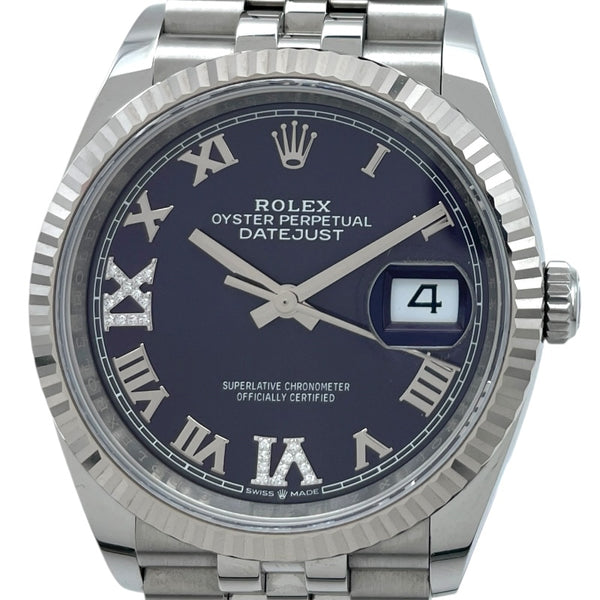 ロレックス ROLEX デイトジャスト 36 オーベルジーヌ 126234 パープル WG/SS 自動巻き メンズ 腕時計