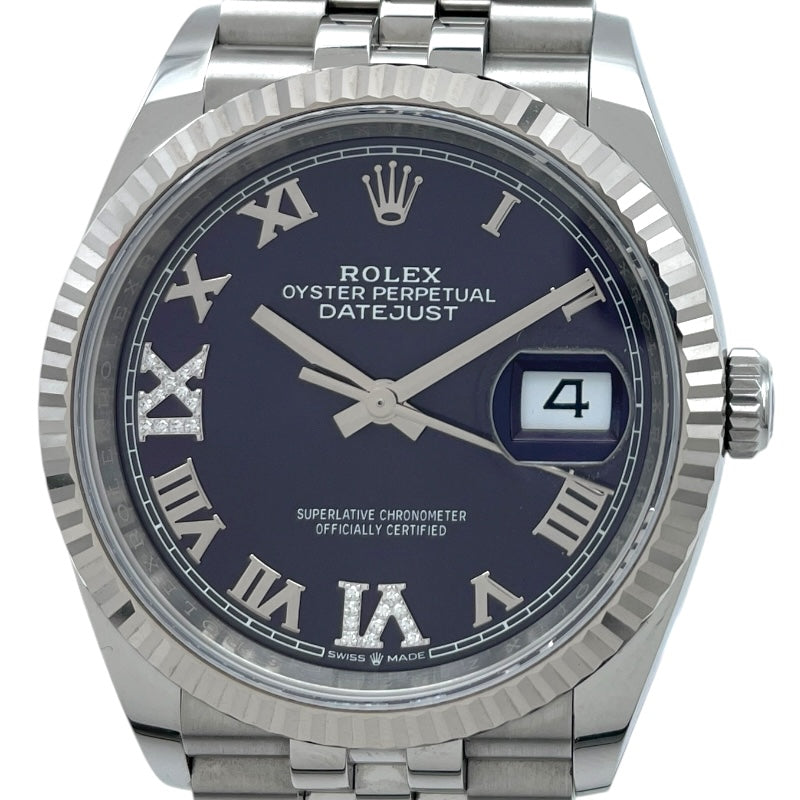 ロレックス ROLEX デイトジャスト 36 オーベルジーヌ 126234 パープル WG/SS 自動巻き メンズ 腕時計