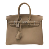 エルメス HERMES バーキン25 Y刻 エトゥープ シルバー金具 トゴ レディース ハンドバッグ