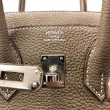 エルメス HERMES バーキン25 Y刻 エトゥープ シルバー金具 トゴ レディース ハンドバッグ