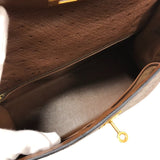 エルメス HERMES ケリー32 ブラウン ゴールド金具 オーストリッチ レディース ショルダーバッグ