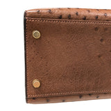 エルメス HERMES ケリー32 ブラウン ゴールド金具 オーストリッチ レディース ショルダーバッグ