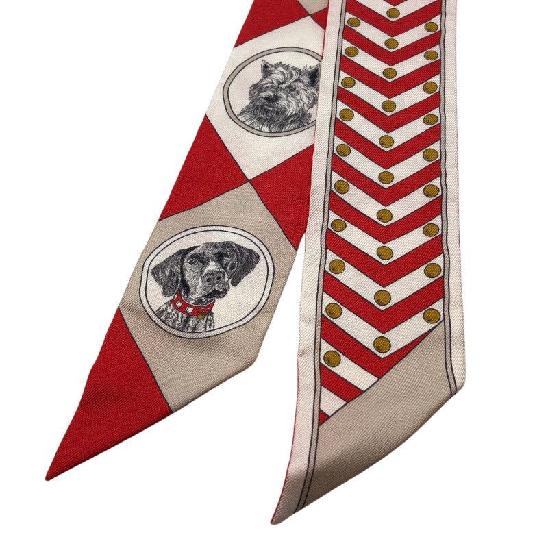 エルメス HERMES ツイリー　Colliers et Chiens シルク レディース スカーフ