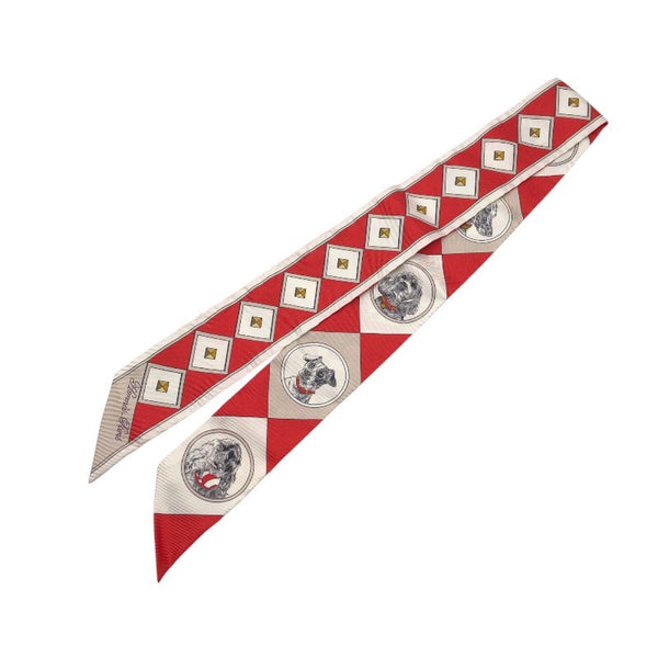 エルメス HERMES ツイリー　Colliers et Chiens シルク レディース スカーフ